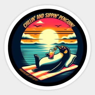 Penguin Paradise Sip Sticker